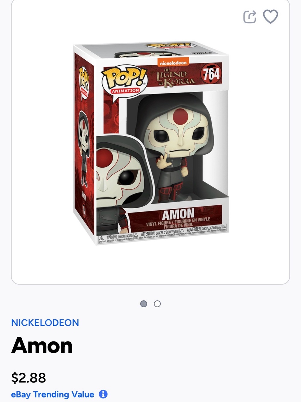 Funko Pop! Animation Amon Vinyl Figure - Black, Red, Cream- 764
